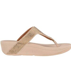 FitFlop Lottie Shimmer Crystal Thong Sandals Artisan Gold Size 8